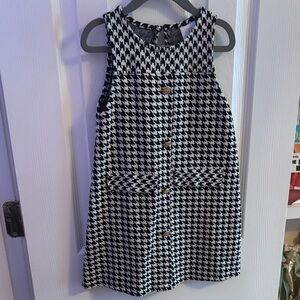Sleeveless Zara Black and White Houndstooth Girls’ Dress Size 6